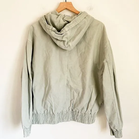 BDG Denim Zip Up Bomber Jacket Green Size M