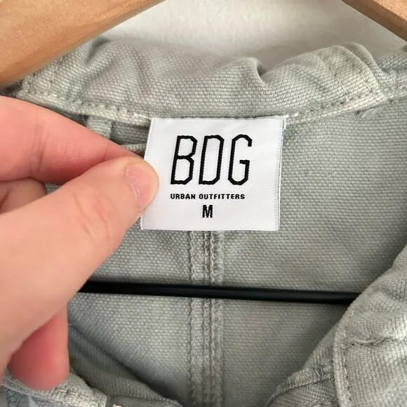 BDG Denim Zip Up Bomber Jacket Green Size M