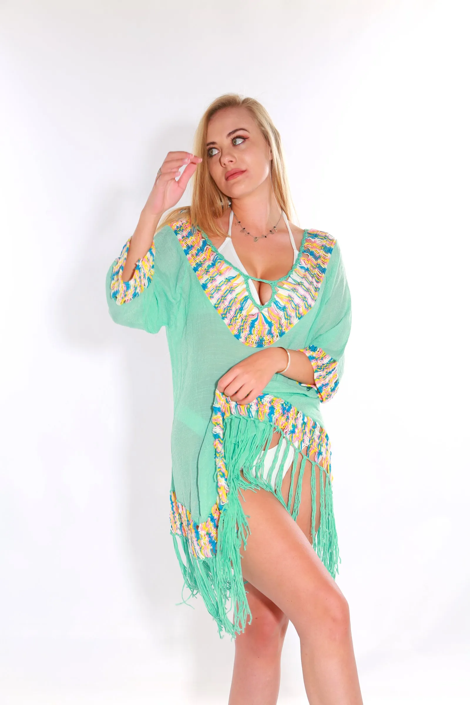 Beach Bunny Swimwear kaftan- green