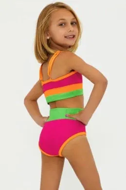 Beach Riot- Kids Little Eva & Emmie Set Neon Sunset Colorblock