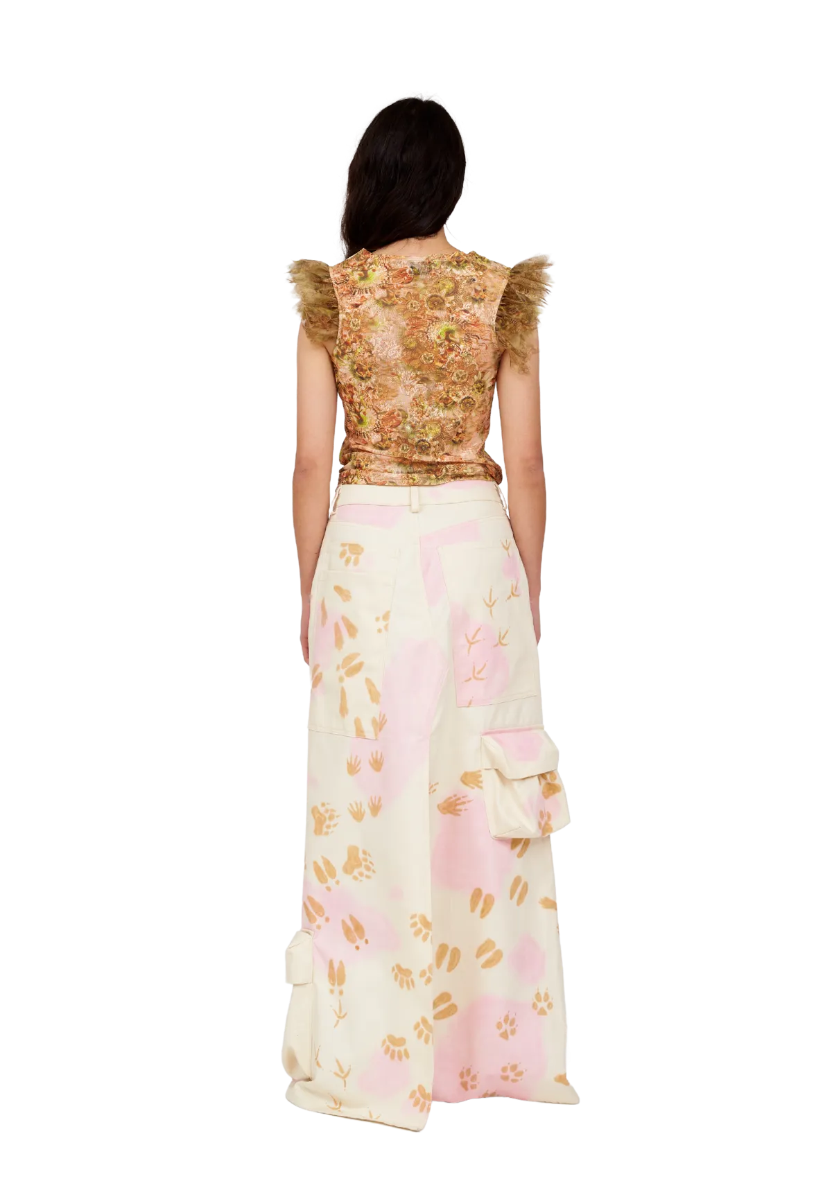 BEIGE PAWS STOMP SKIRT