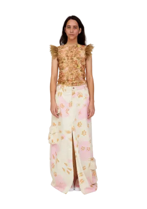BEIGE PAWS STOMP SKIRT