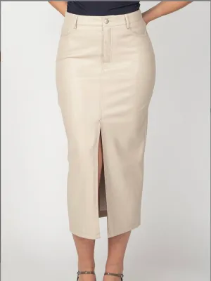 Bernie Faux Leather Midi Skirt