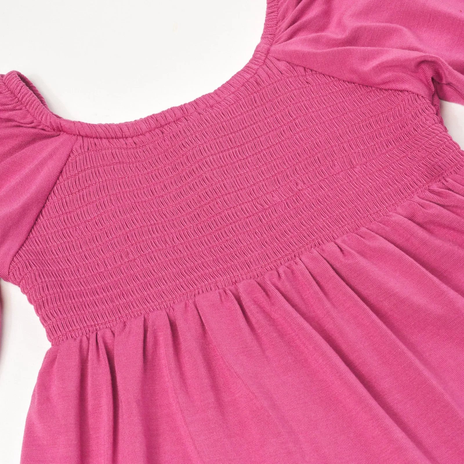 Berry Rose Smocked Peasant Top