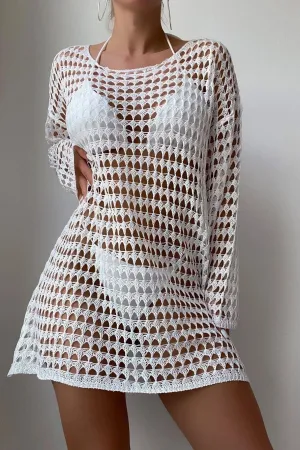 Bikini Cover-up Mesh Hollow Knitted dress