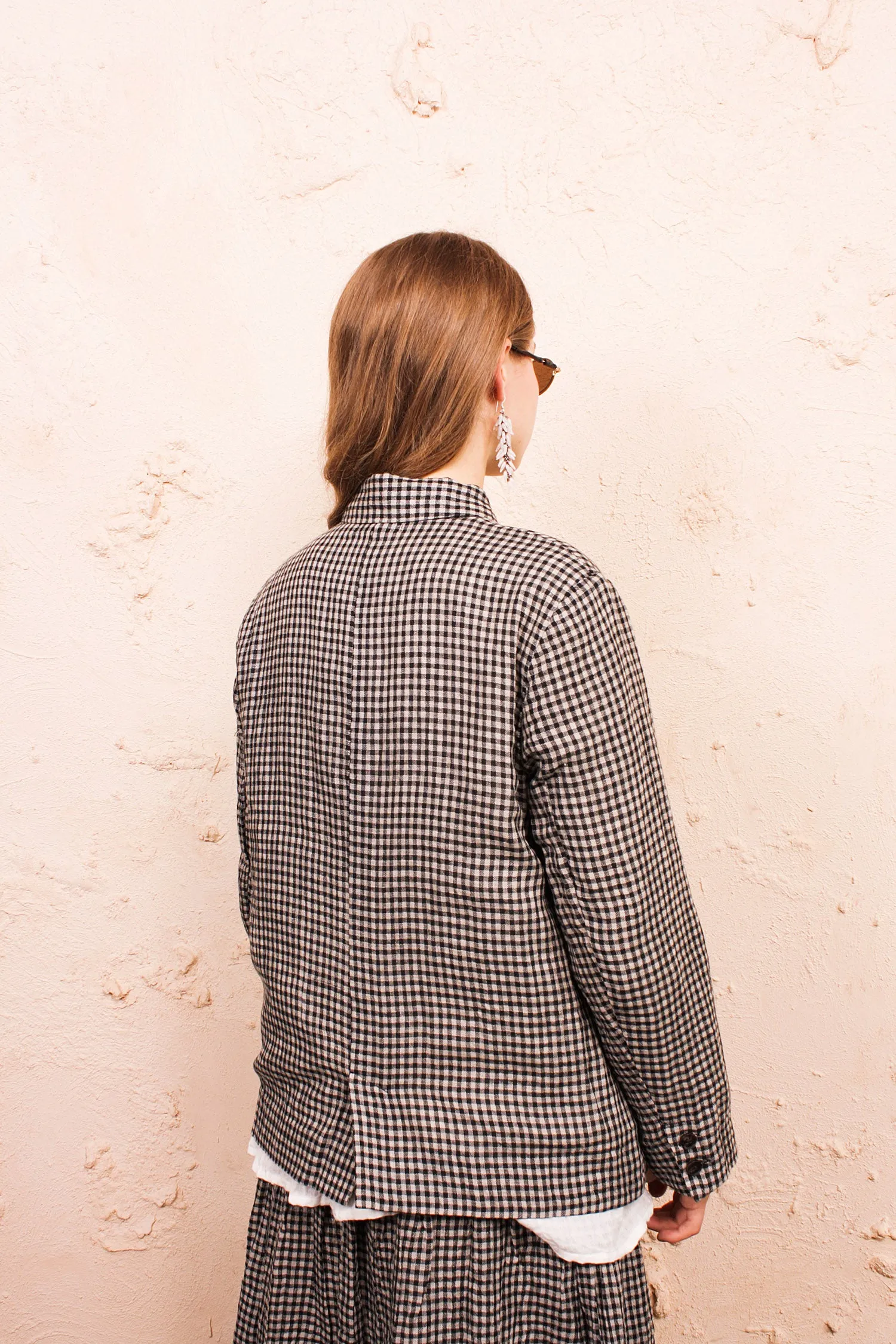 Black Boil Washer Gingham Jacket