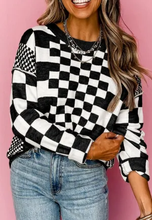 Black Checkered Sweater