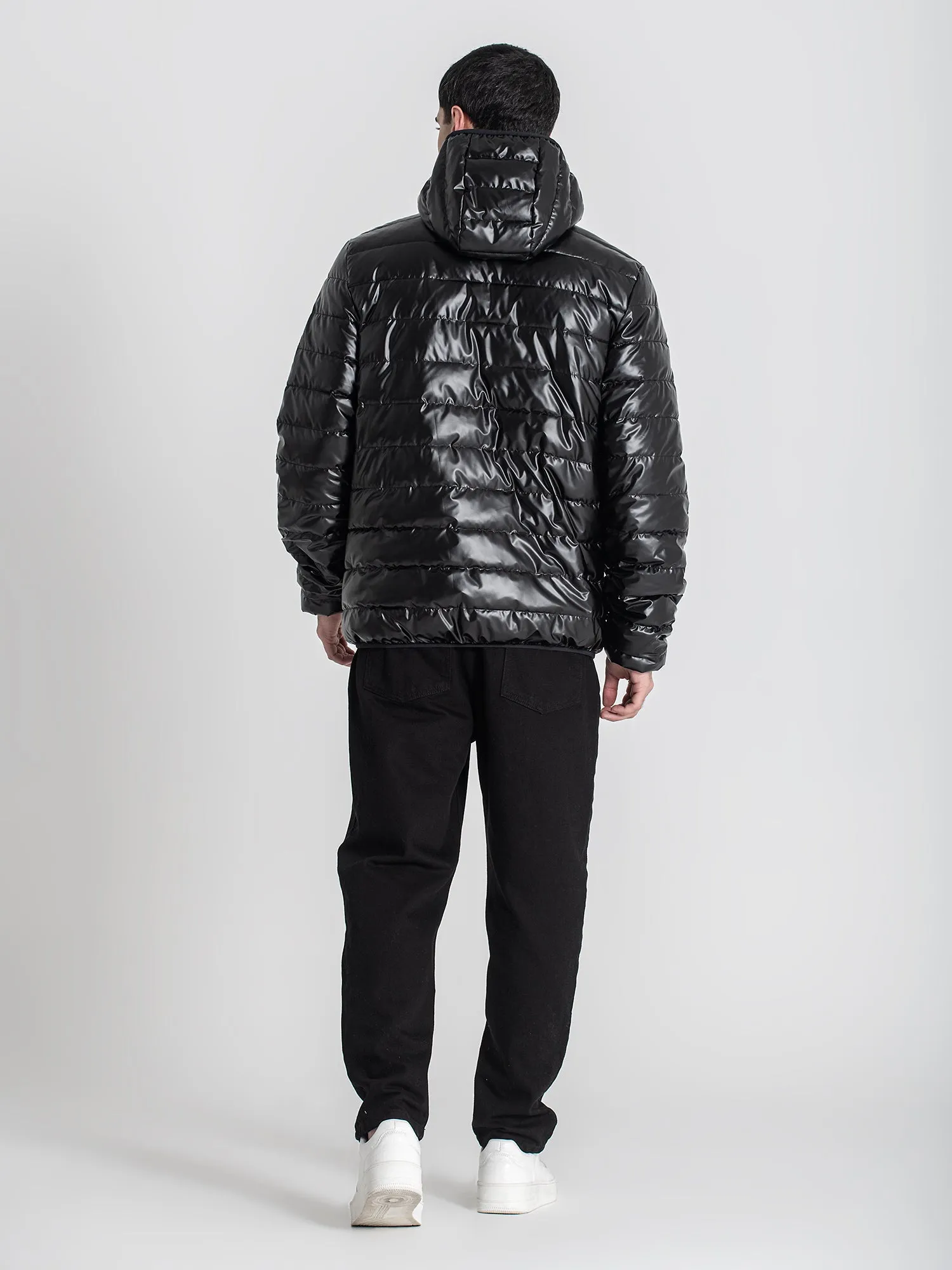 Black Collage Hoodie Jacket