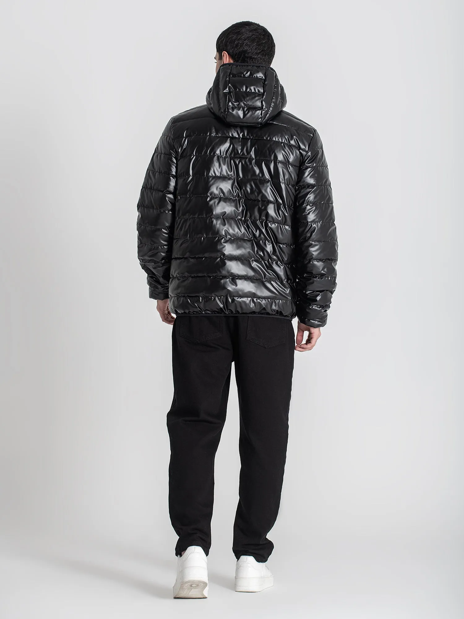Black Collage Hoodie Jacket