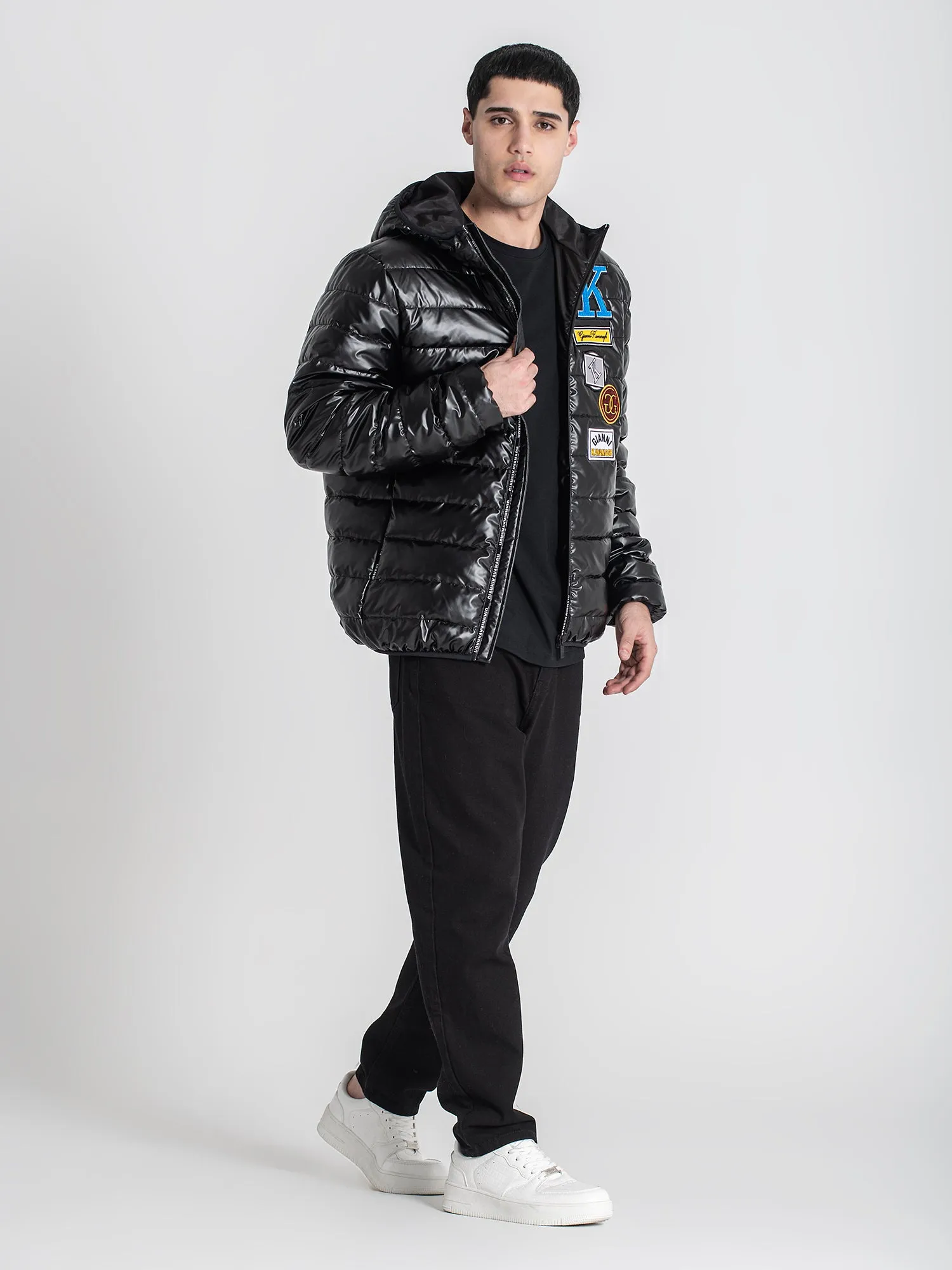Black Collage Hoodie Jacket