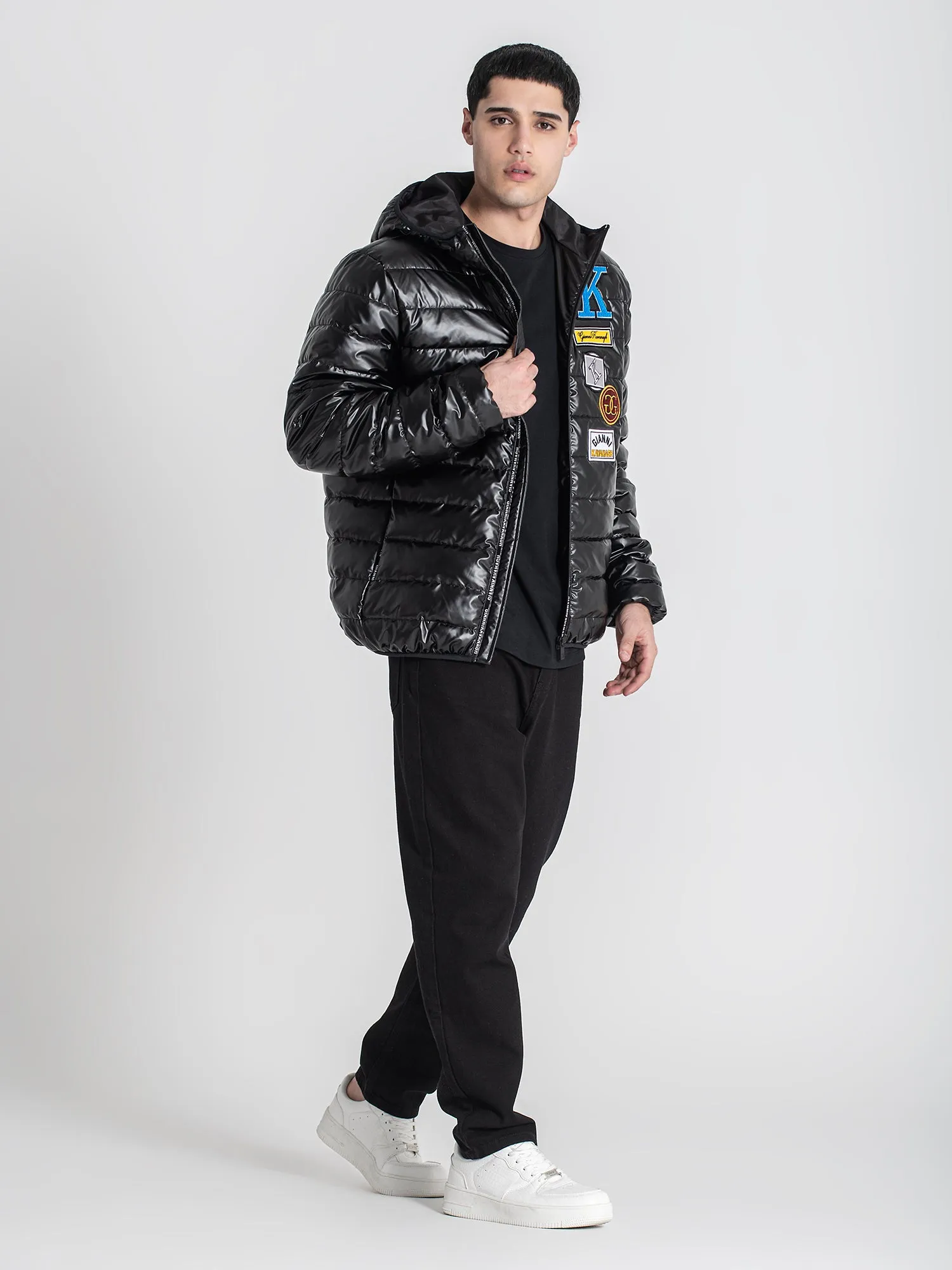 Black Collage Hoodie Jacket