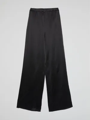 Black Elastic Waist Palazzo Pants