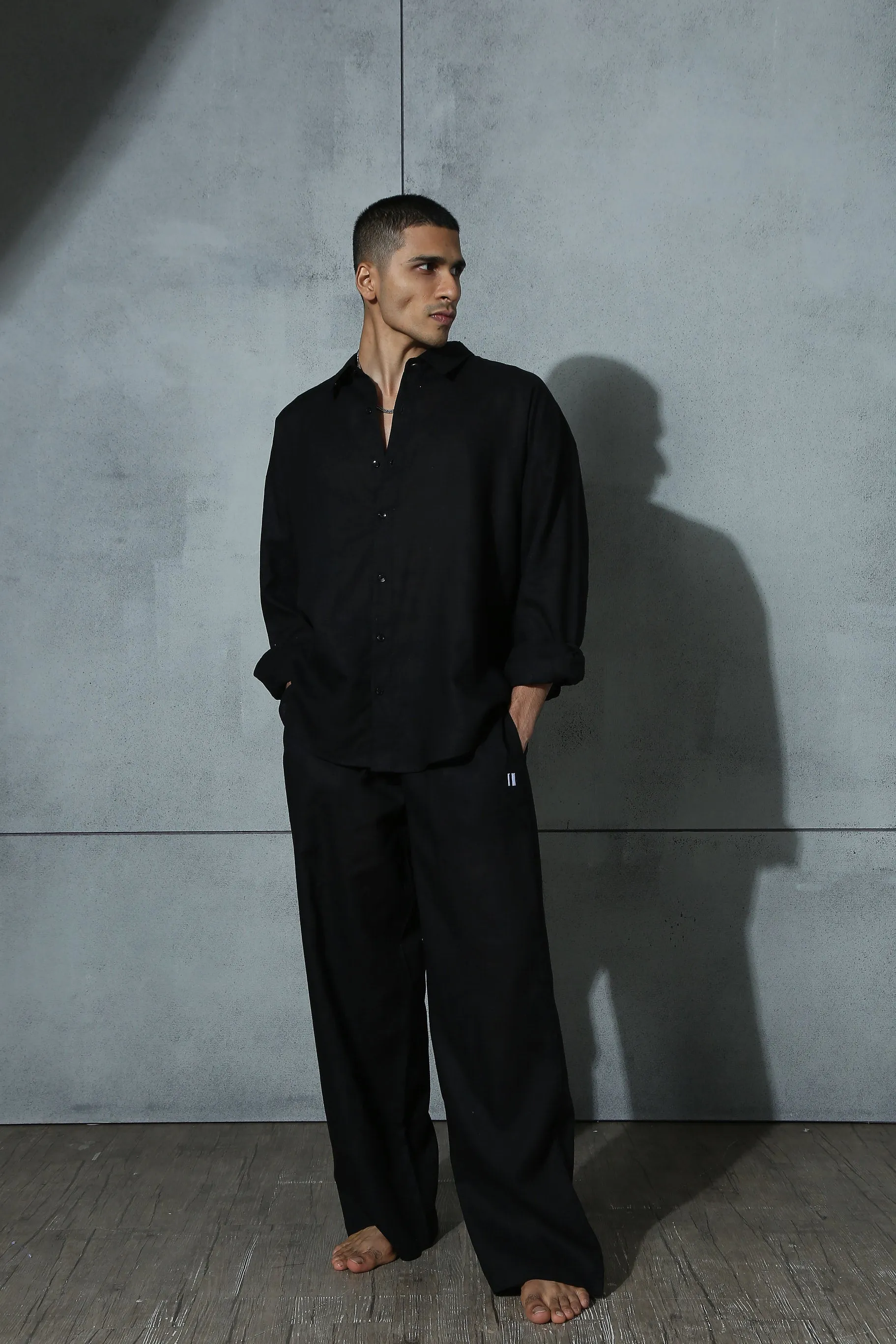 Black Linen Co-Ord Set