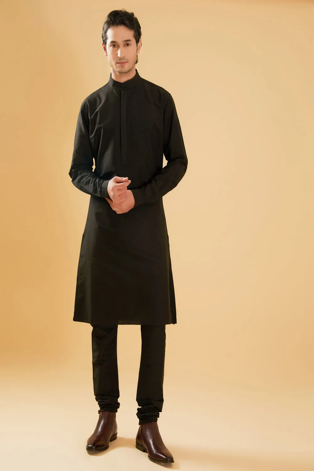 Black Silk Kurta