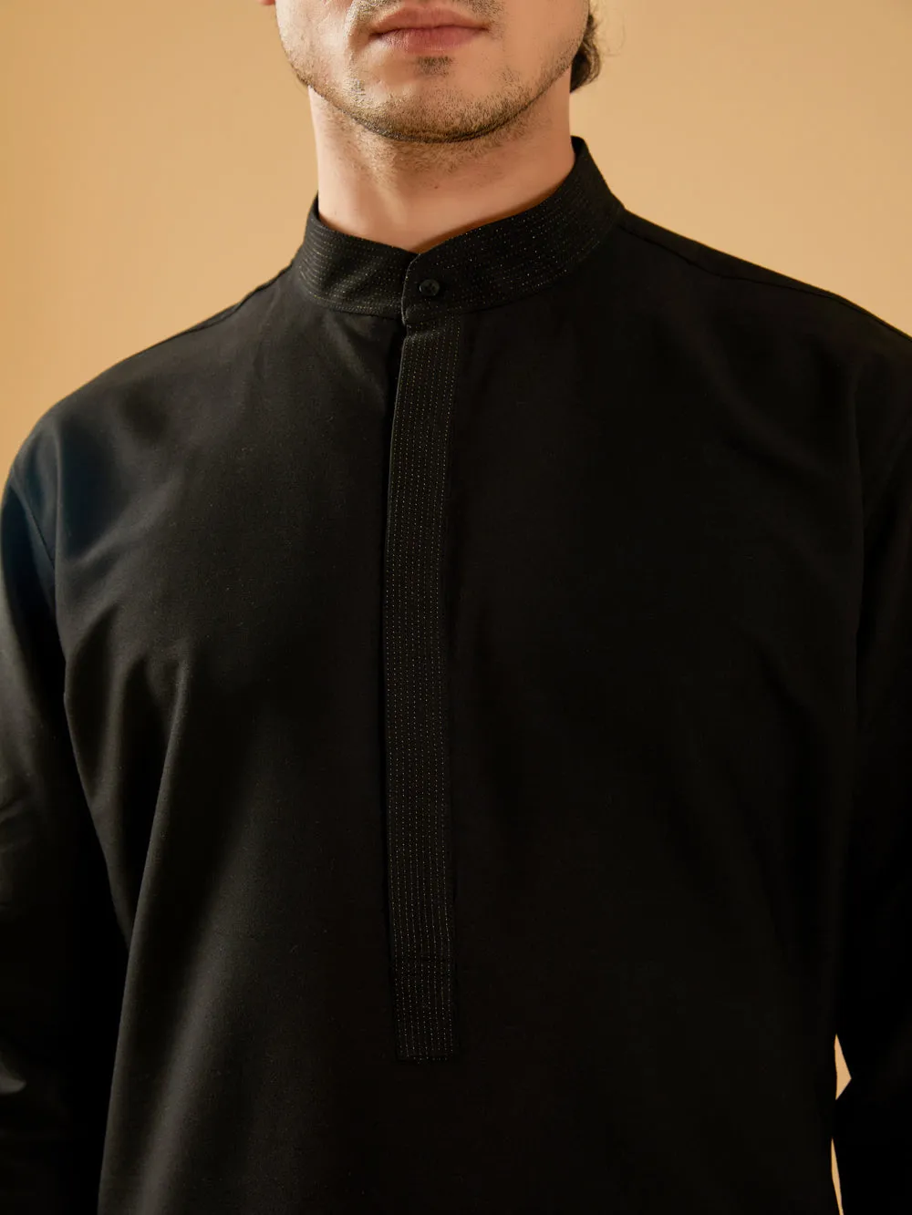 Black Silk Kurta