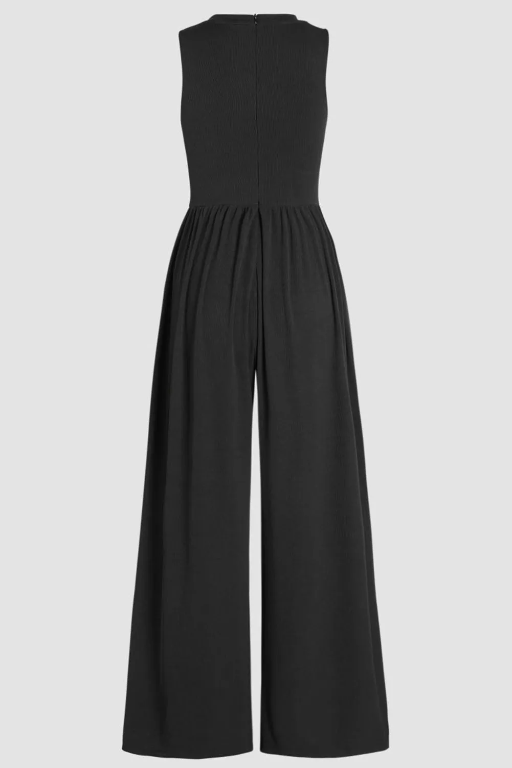Black Sleeveless High Wasit Wide Leg Jumpsuit