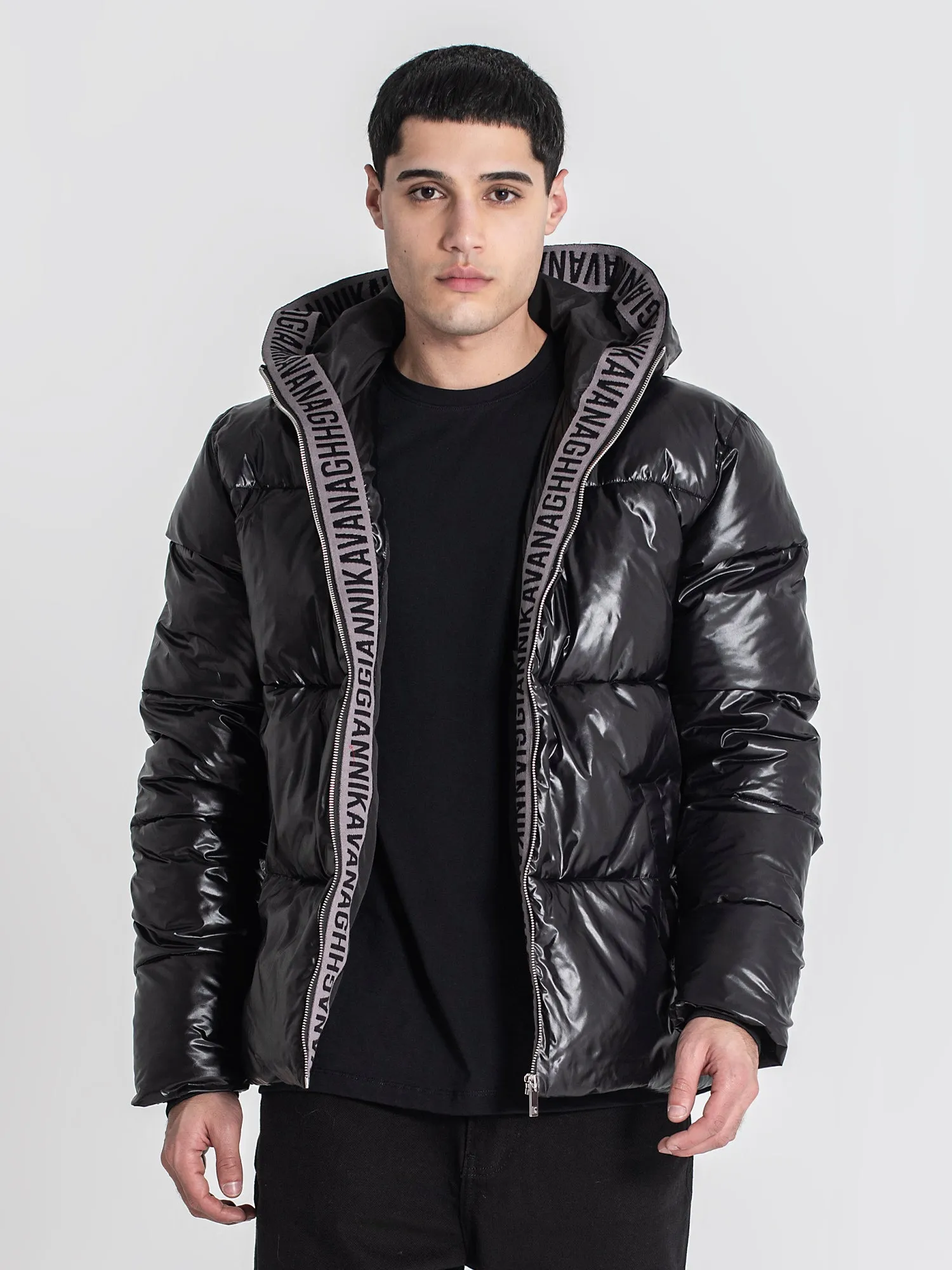 Black Tape Puffer Jacket