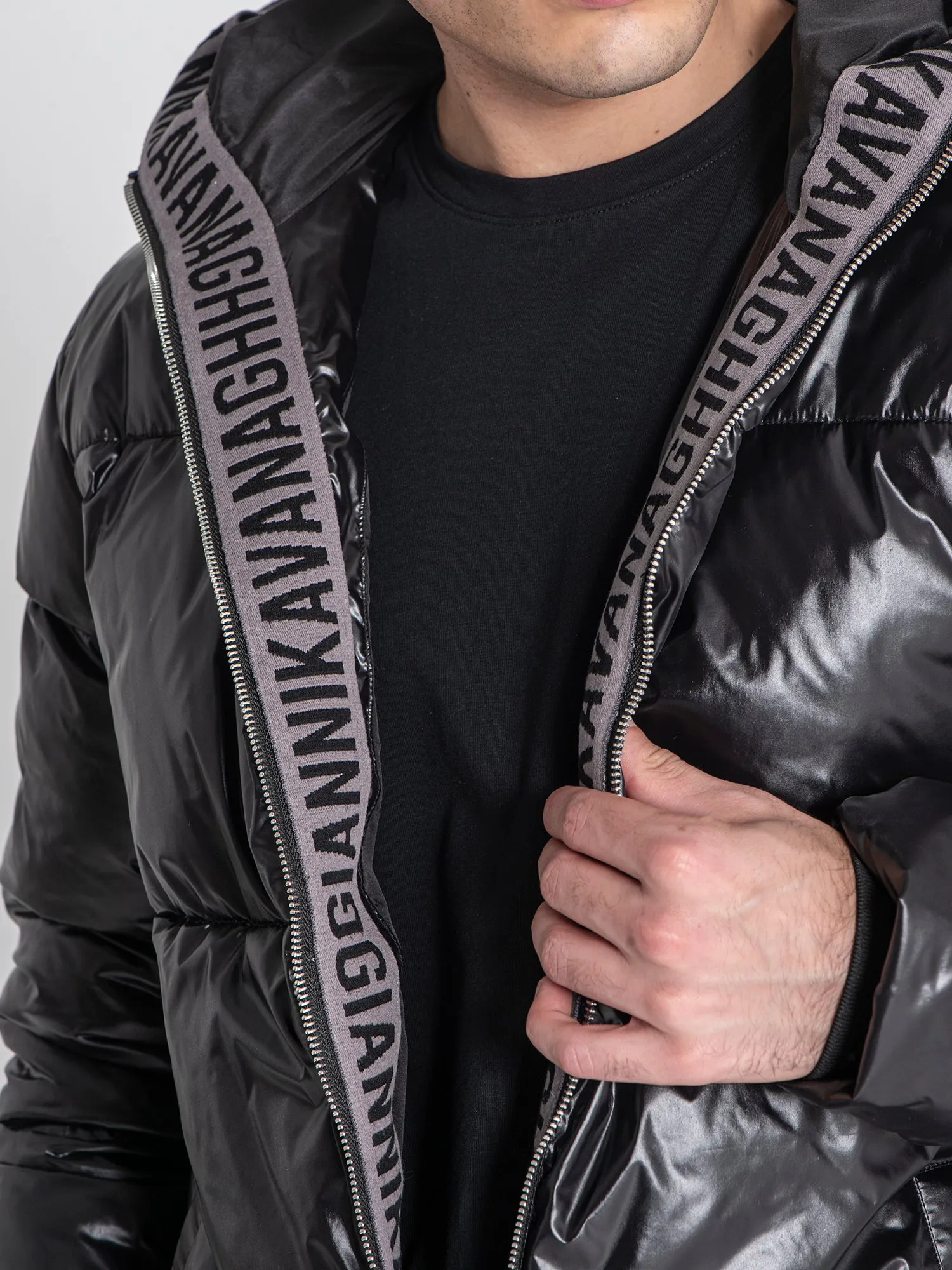 Black Tape Puffer Jacket