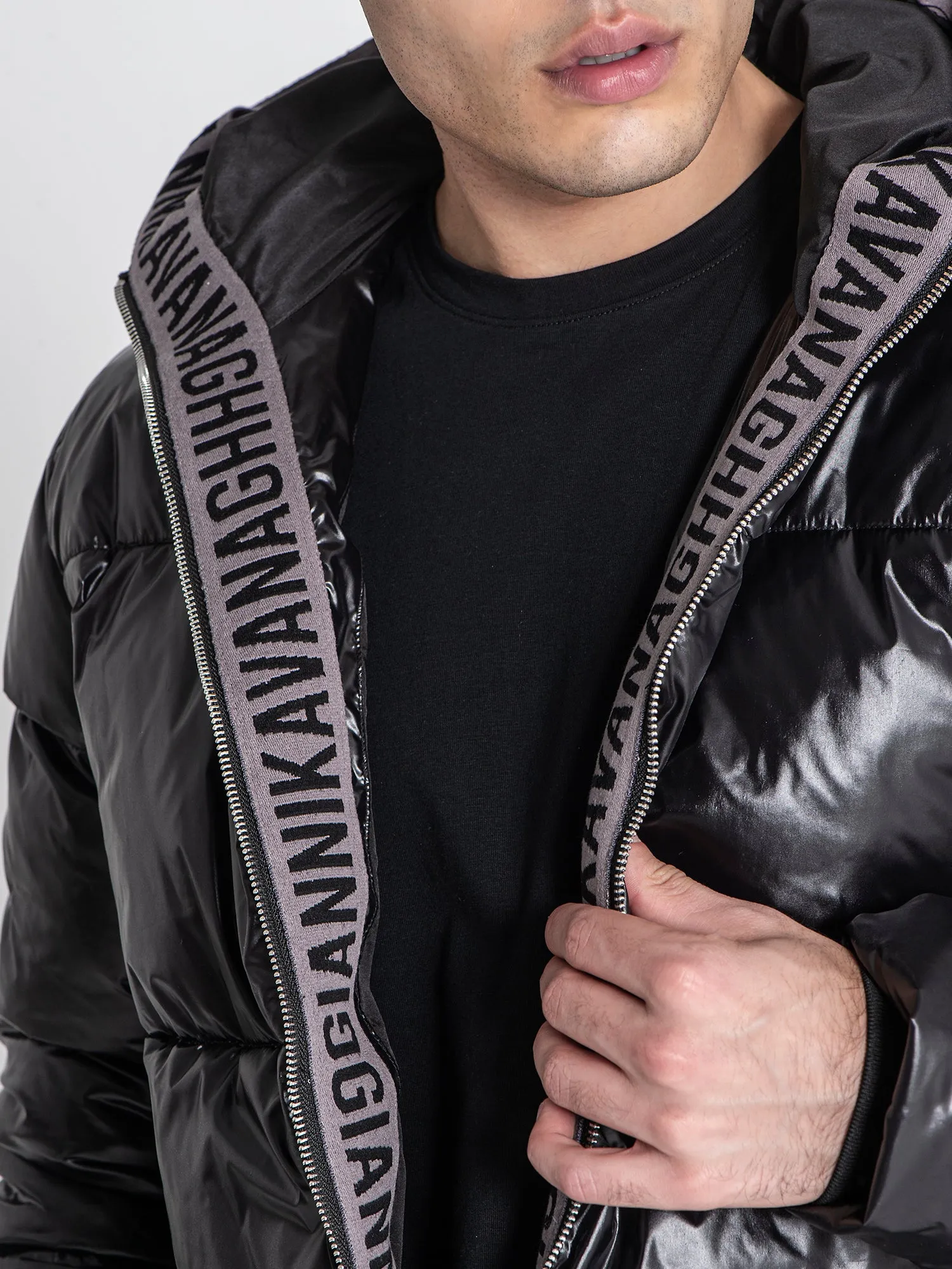 Black Tape Puffer Jacket