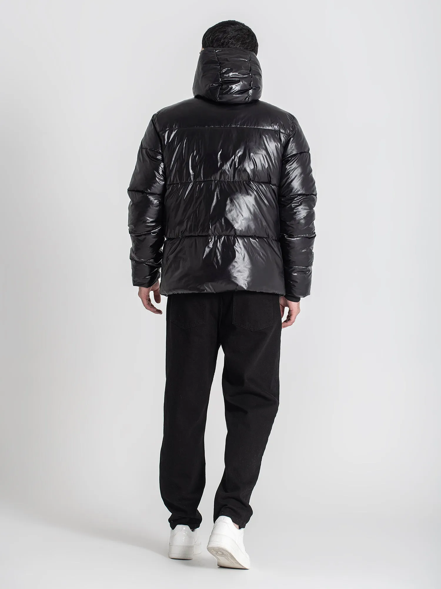 Black Tape Puffer Jacket
