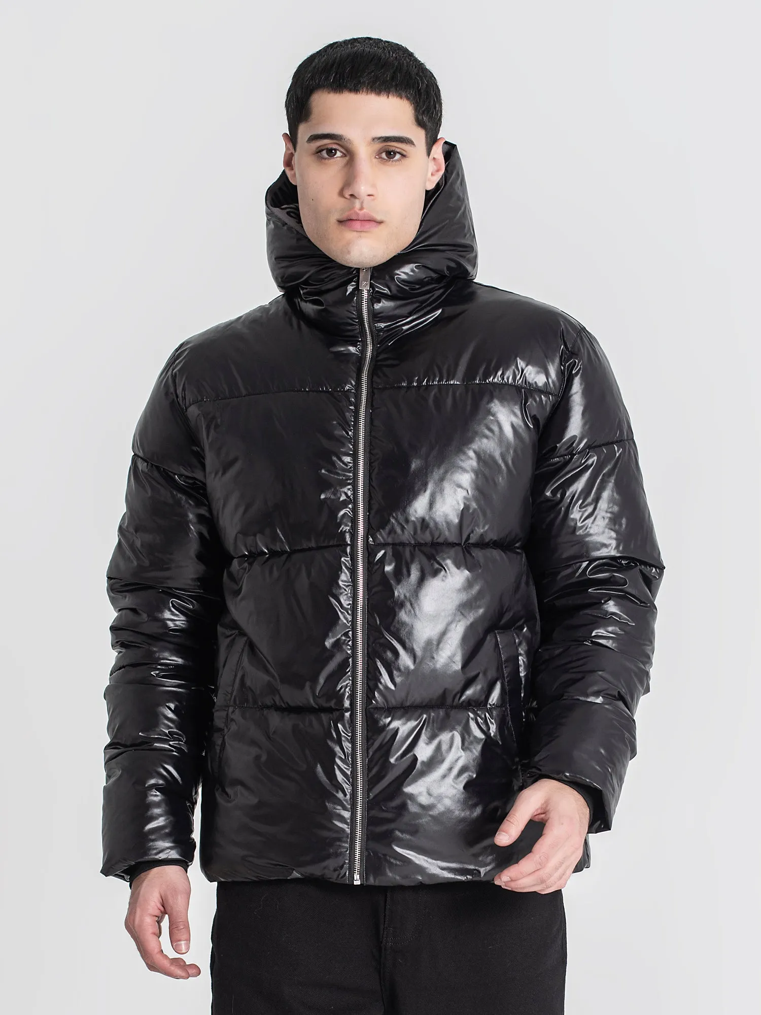 Black Tape Puffer Jacket