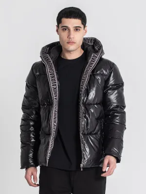 Black Tape Puffer Jacket