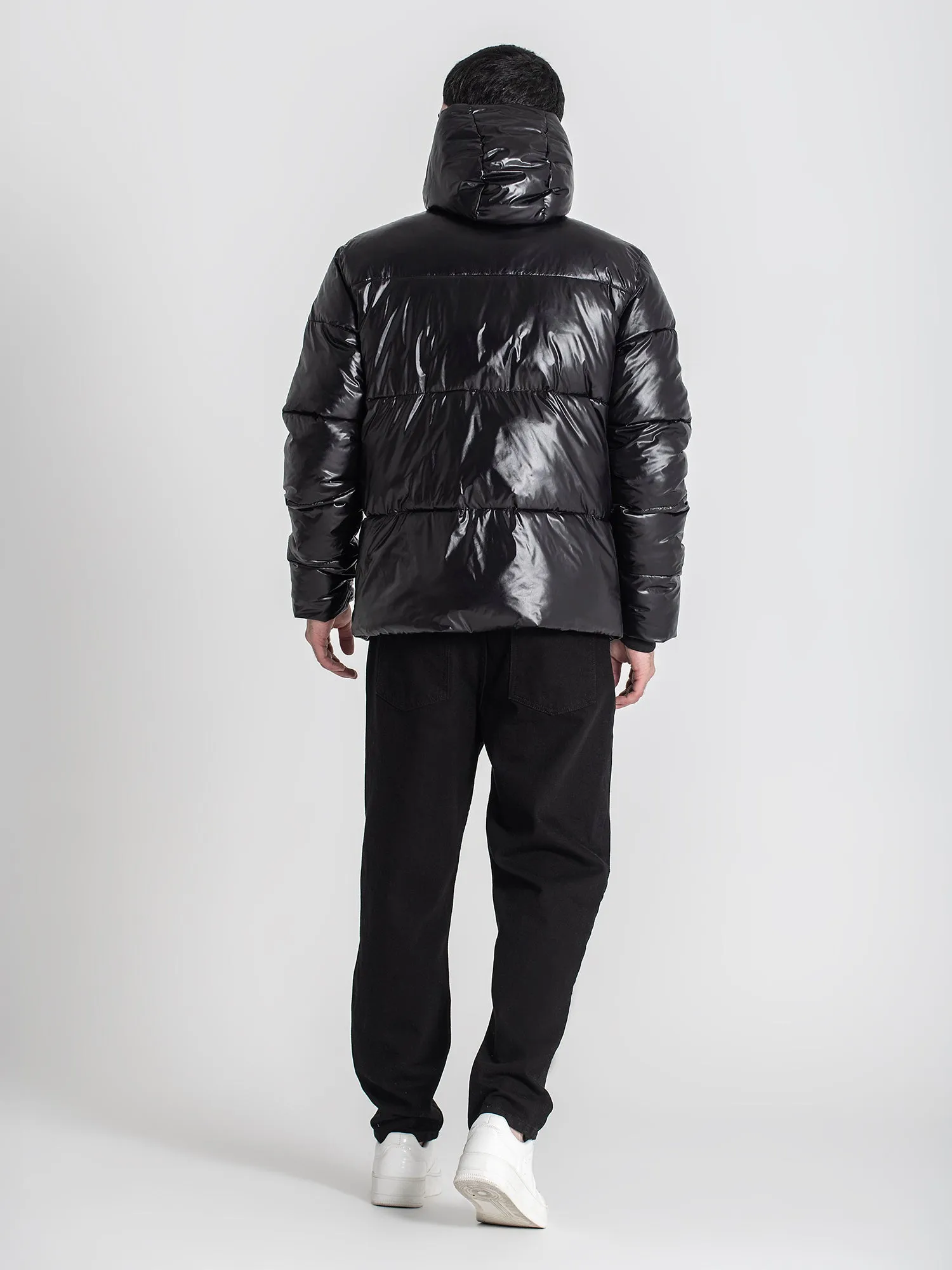 Black Tape Puffer Jacket