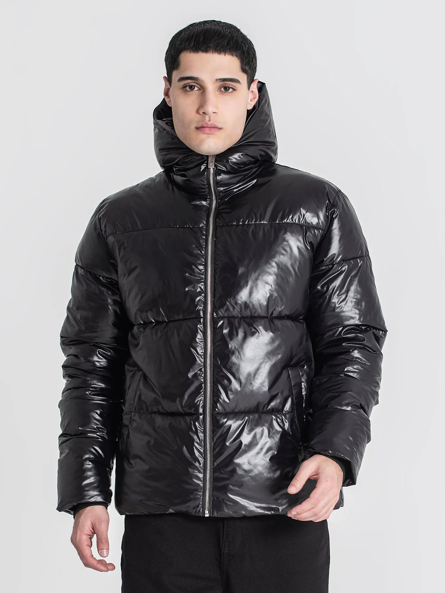 Black Tape Puffer Jacket