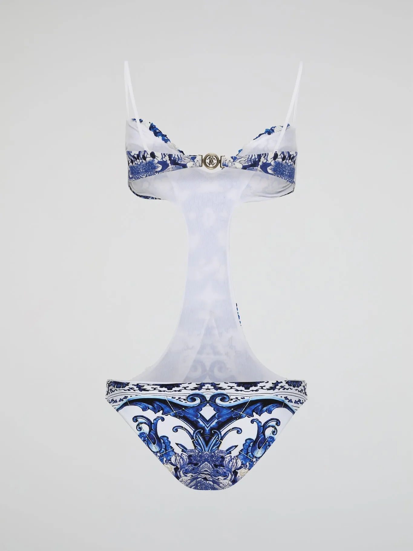 Blue Embellished Swimwear