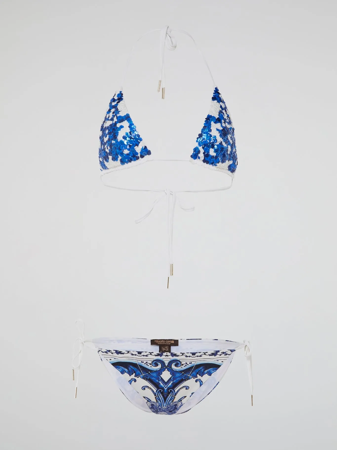 Blue Embellished Swimwear