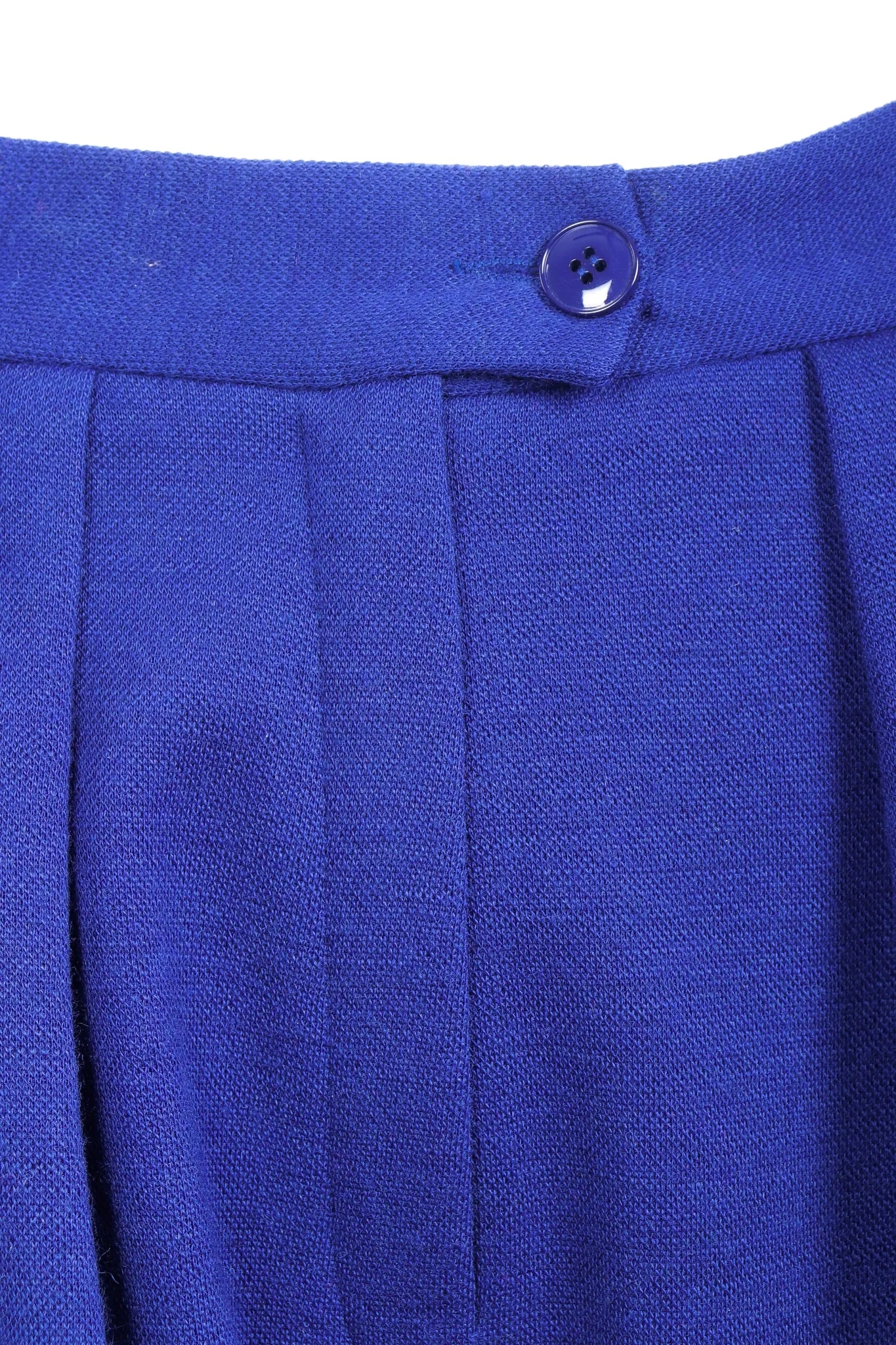 Blue Knit Pleated Pant