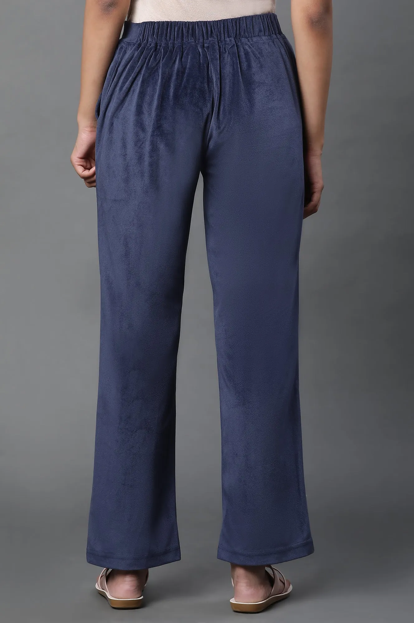 Blue Velvet Straight Pants