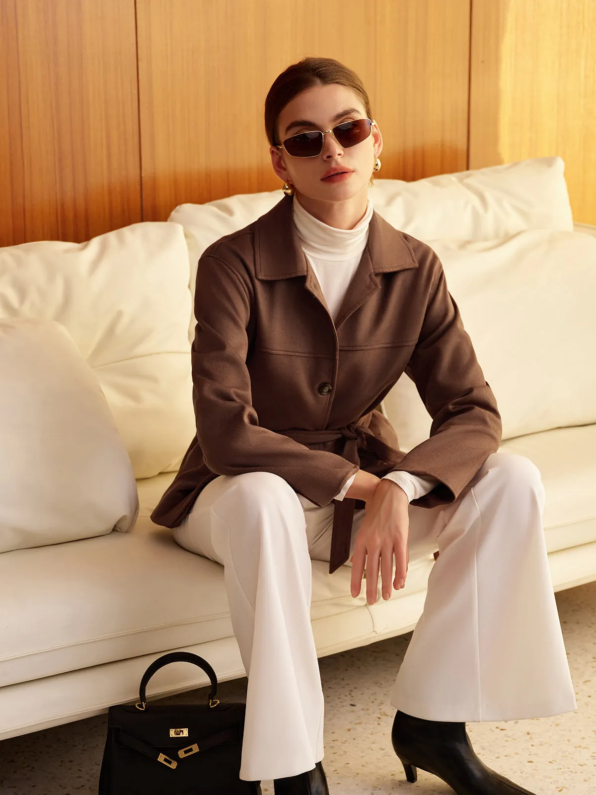 Boheme Belted Suede Polo Jacket