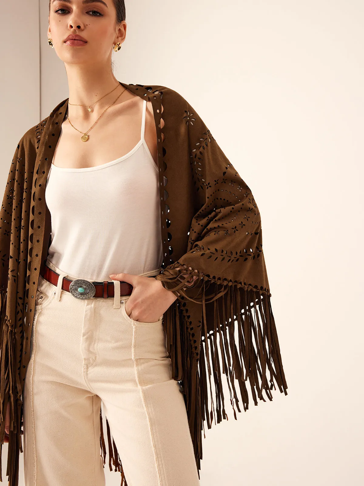 Boheme Hollow Tassel Shawl