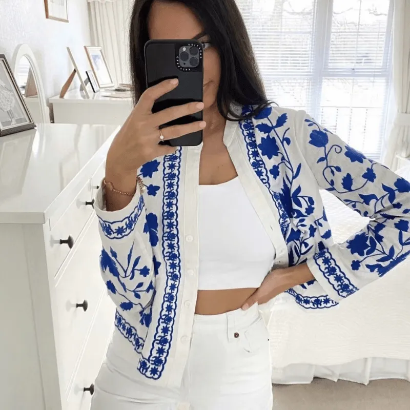 Bohemian Embroidered Outerwear Jacket