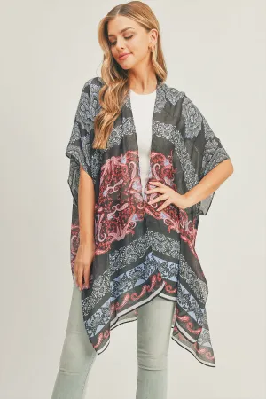 BOHO AND PAISLEY PRINT KIMONO