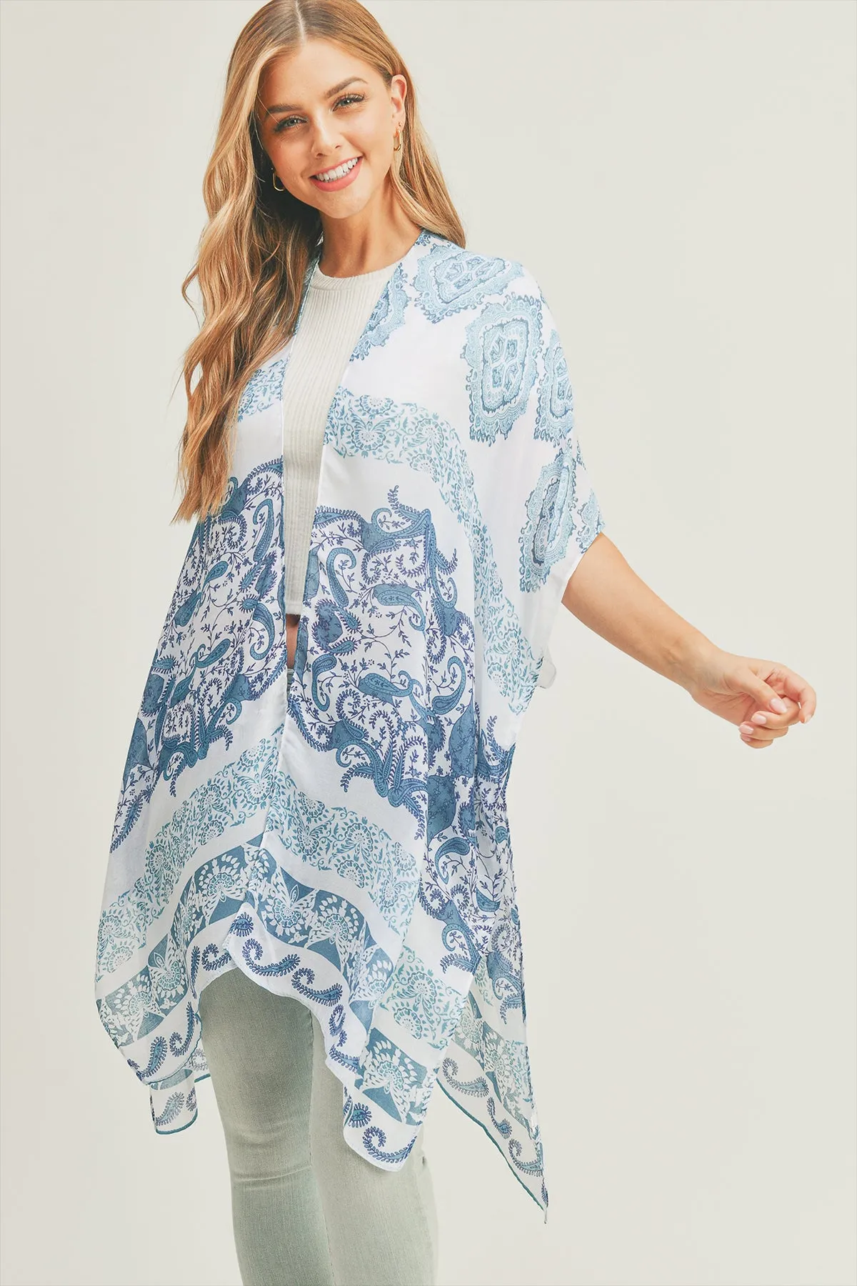 BOHO AND PAISLEY PRINT KIMONO