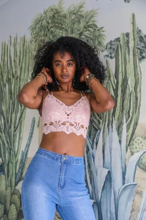 Boho Crochet Boho Lace bralette in blush pink * on sale
