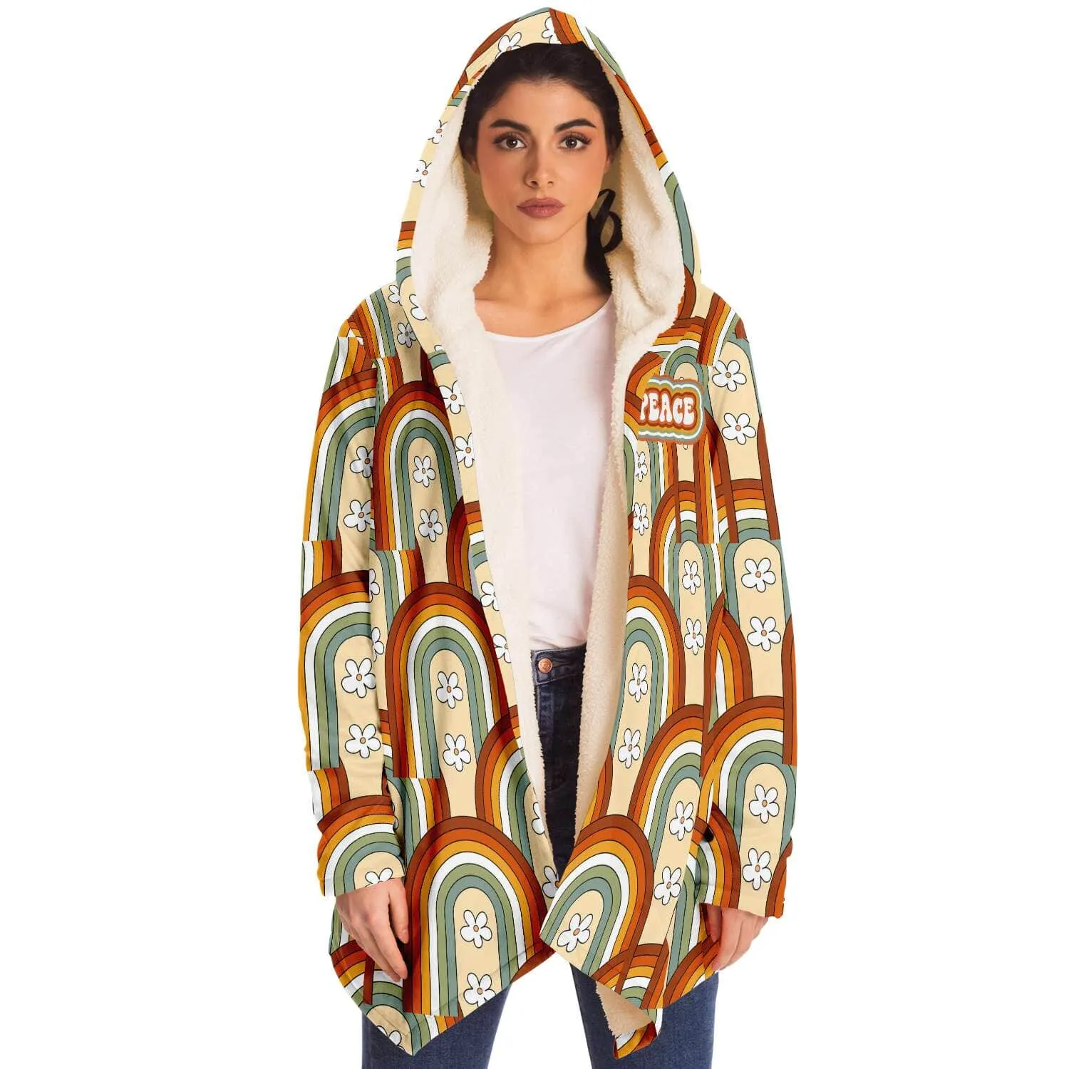 Boho Rainbow Daisy Hooded Cloak