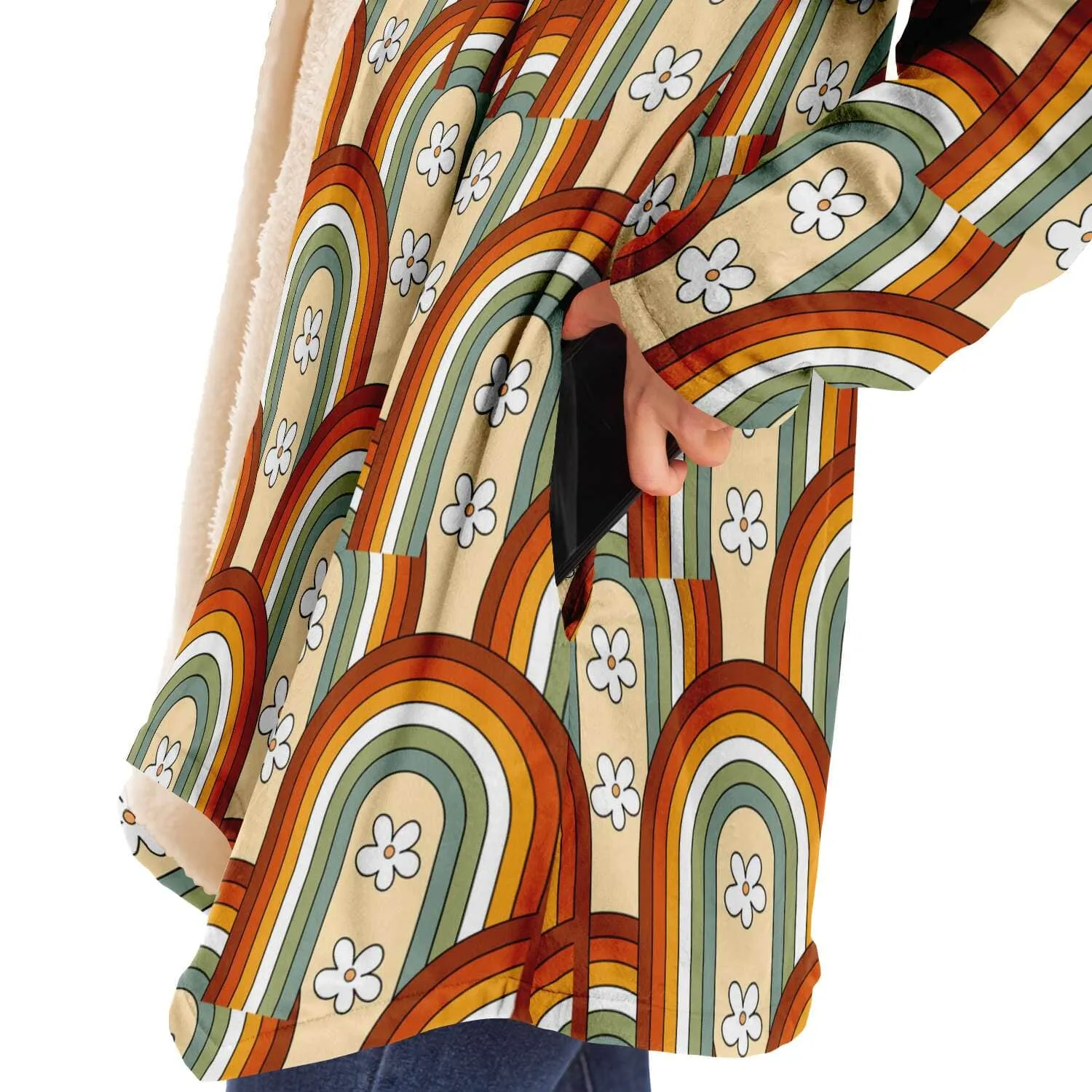 Boho Rainbow Daisy Hooded Cloak