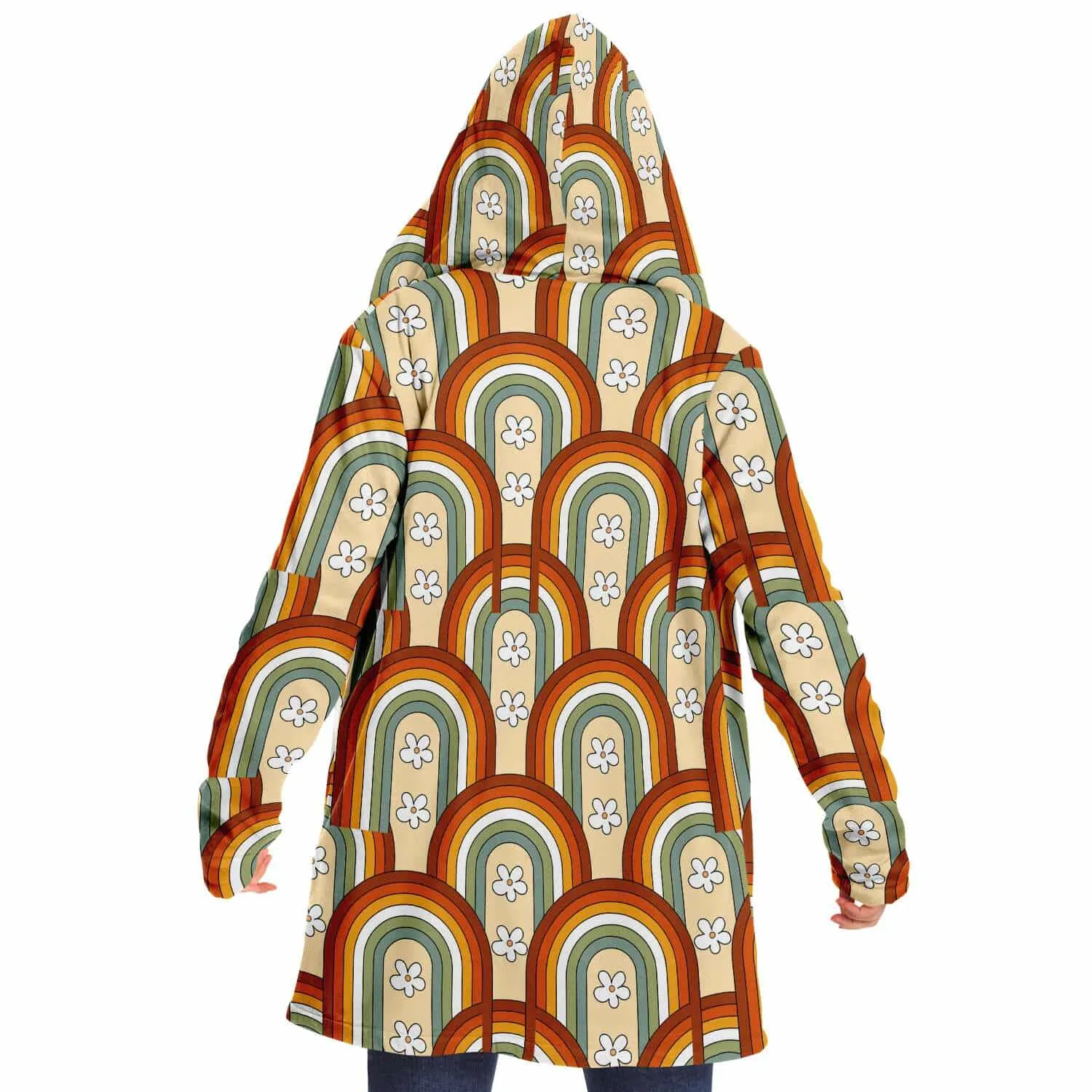 Boho Rainbow Daisy Hooded Cloak