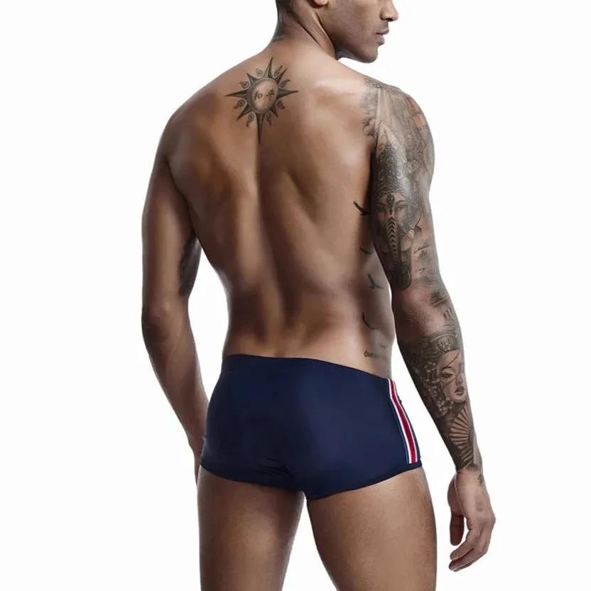 Bold Stripe Swim Trunks