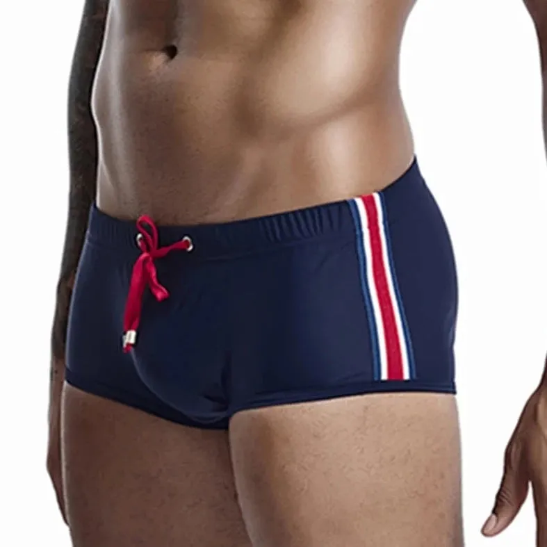 Bold Stripe Swim Trunks