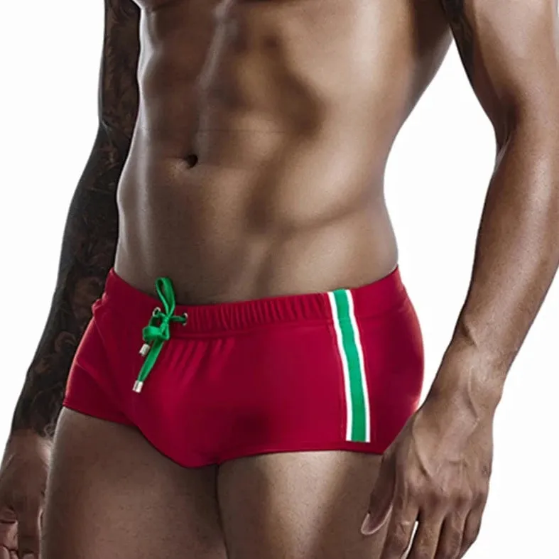 Bold Stripe Swim Trunks