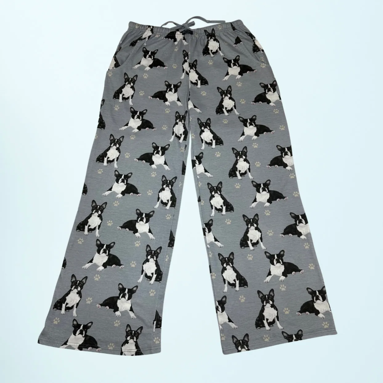 Boston Terrier Pajama Bottoms - Unisex Cotton Blend PJs