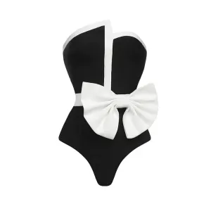 Bow Tie  and Skirt Swimwear Set