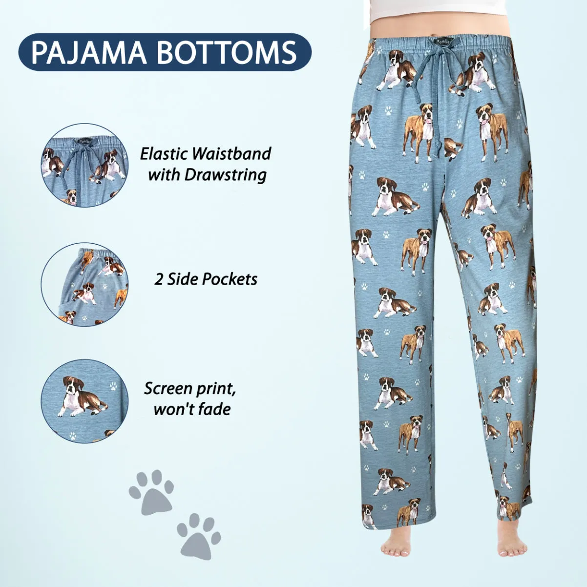 Boxer Pajama Bottoms - Unisex Cotton Blend PJs