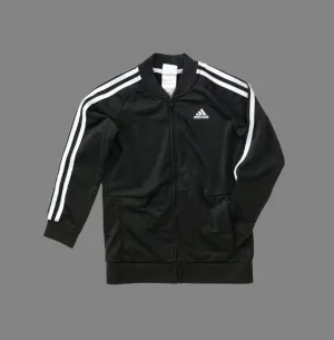 BOY SIZE 7 YEARS - ADIDAS, Black & White Athletic Jacket EUC B3