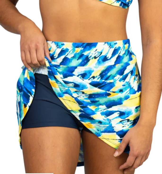 Breezy Missy Side Zipper Swim Skirt w/ Pockets