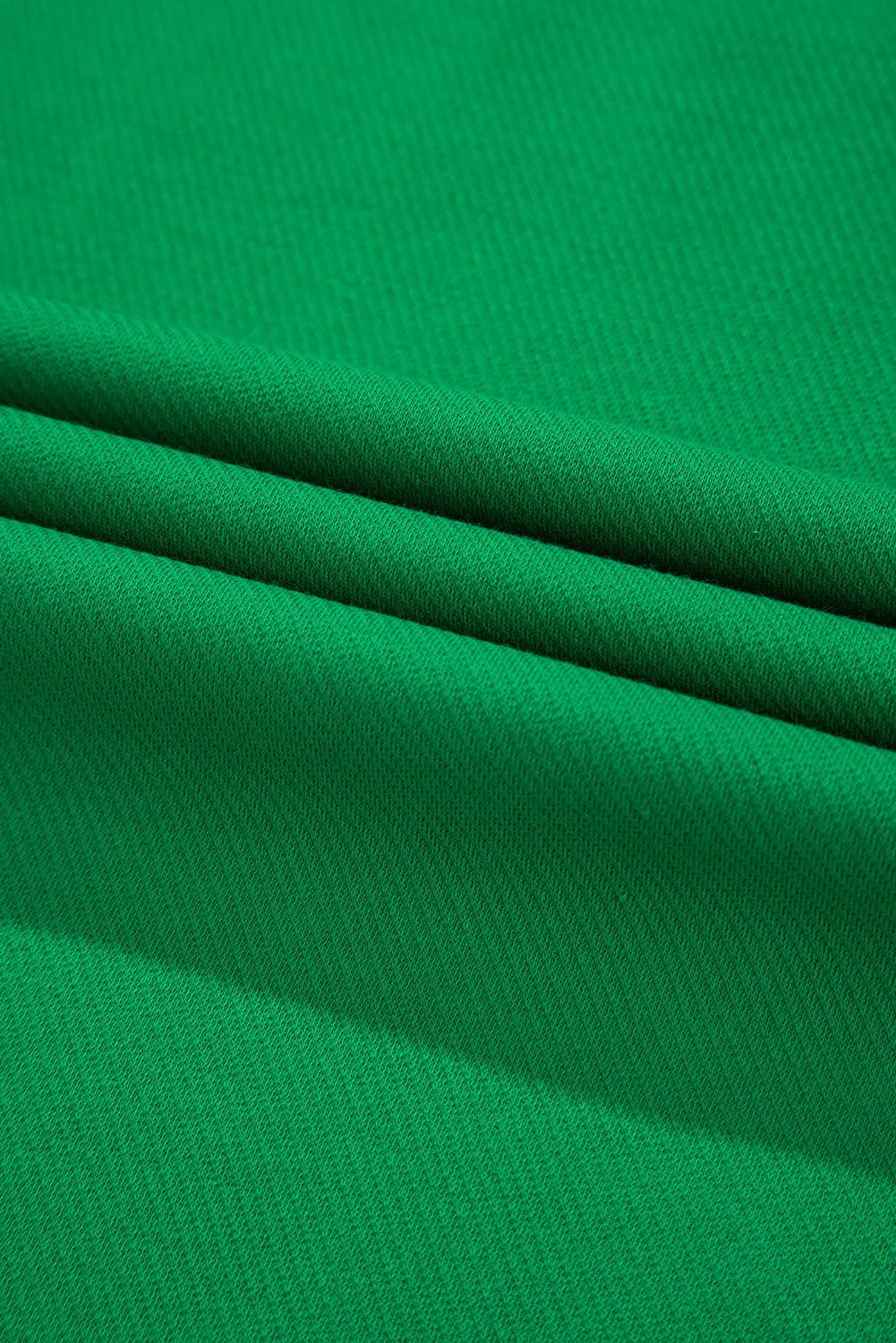 Bright Green Two Tone Contrast Textured Crewneck Tee and Shorts Set